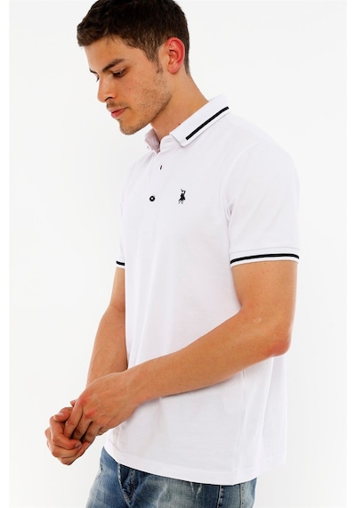 T8586 Dewberry Erkek Polo Yaka T-shırt-beyaz Beyaz