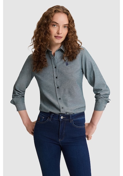 U.S. Polo Assn. Kadın Yeşil Uzun Kollu Basic Gömlek 50324791 Vr060 Eden Green