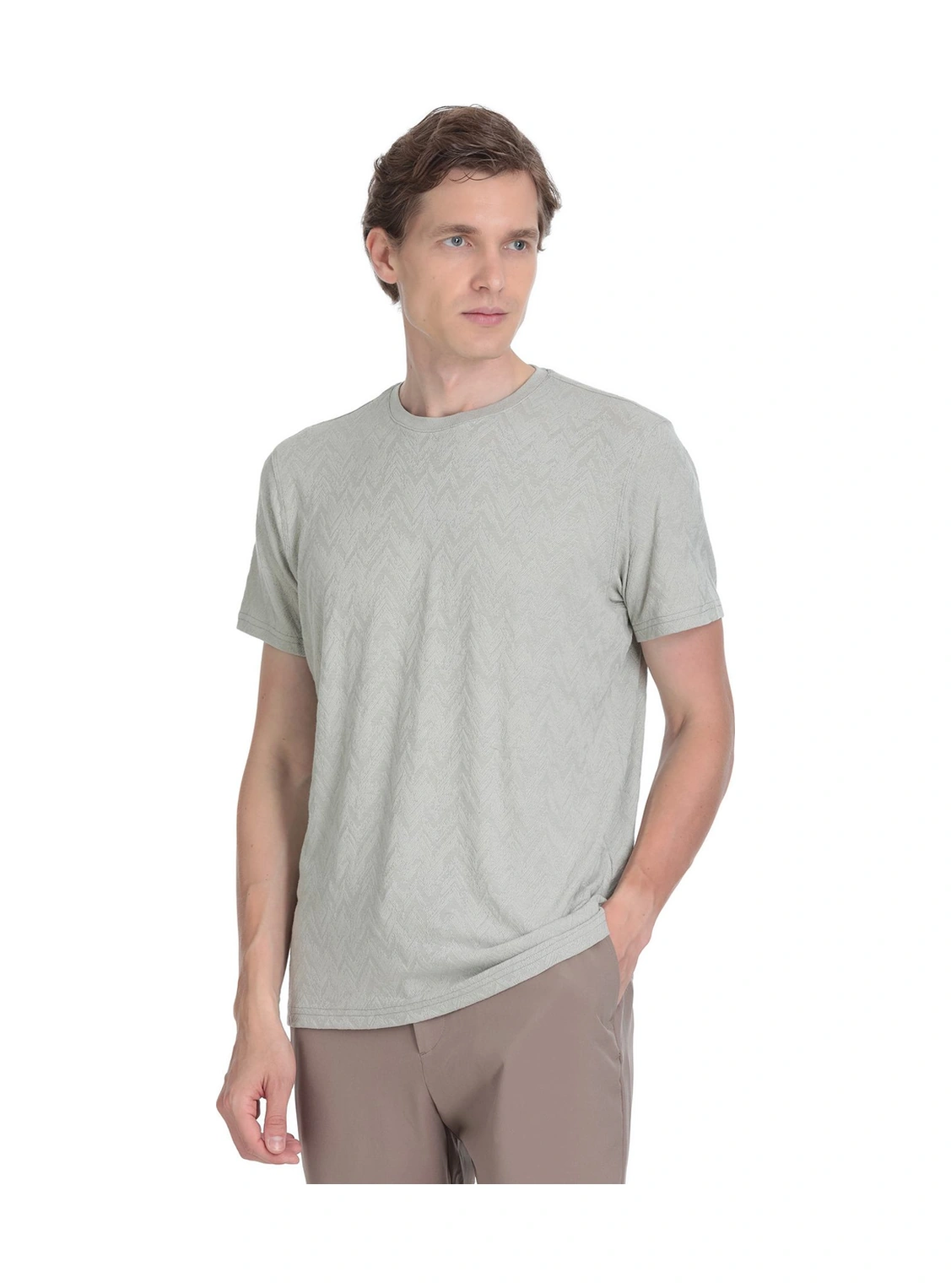 Hatemoğlu Haki Regular Fit Bisiklet Yaka Tişört 35798 497062