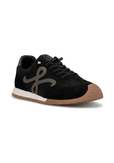 Voyager E472 Erkek Hakiki Deri Klasik Sneaker Siyah Siyah