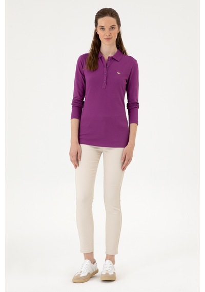 U.S. Polo Assn. Kadın Menekşe Basic Polo Yaka Sweatshırt 50313593-VR037