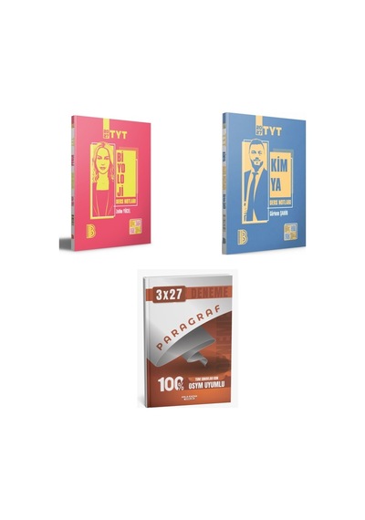 2027 Benim Hocam Tyt Biyoloji + Kimya Konu + Anla Kazan Paragraf Deneme 3'lü Set