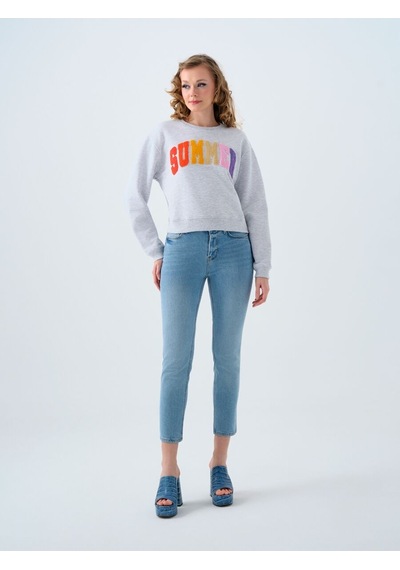 LOFT Regular Fit Kadın Sweatshirt Lf2040230 Q1.v1 Gri Melanj