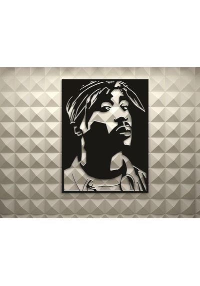 Tupac 3d Duvar Dekoru - Şık Ve Minimalist Tasarım 20cm