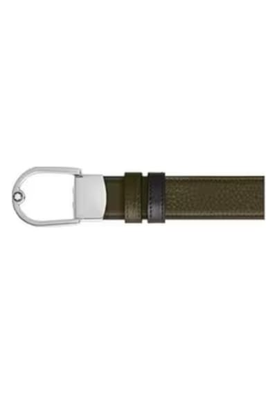 Montblanc Grain Deri At Nalı Tokalı 30 Mm Çift Taraflı Kemer 2221 Yeşil