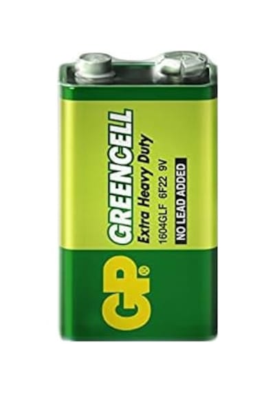 Gp Batteries Gp1604g Greencell 6f22/1222/9v Pil, 9 Volt, 10&apos Lu Kutu