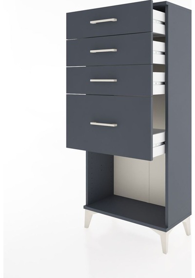 Hyperion Dolap 4 Çekmeceli 60x44x134 Antrasit-antrasit Antrasit