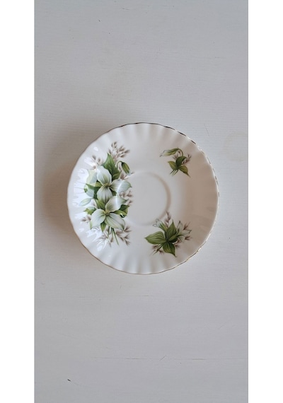 Trıllıum Bone China England Çay Tabağı Yeşil Pembe Yeşilpembe