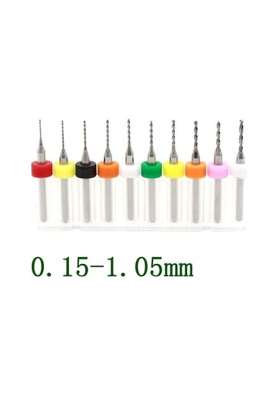 Schulzz 10 Parça 0.15 Mm 1.05 Mm Matkap Ucu Karbür Delme Mikro