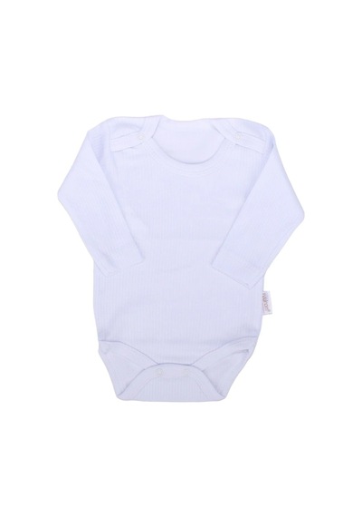 Bebegen Unisex Beyaz Raporlu Uzun Kollu Zıbın