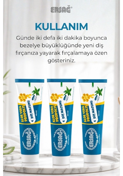 Ersağ Propolis ve Aloe Vera Diş Macunu 100 ML