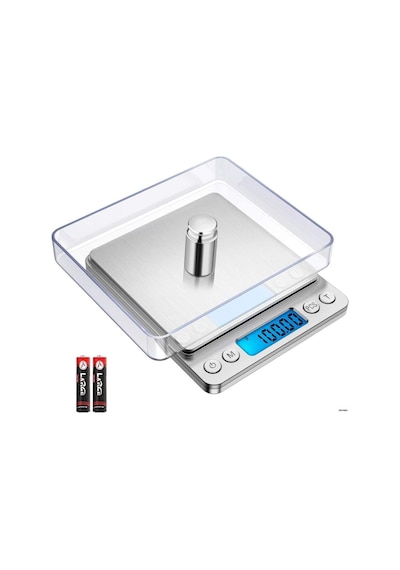 Dijital Hassas Terazi 3 Kg/0.1g Lcd Ekranlı, Şeffaf Kapaklı, Paslanmaz Çelik Platform, Takı, İlaç, Laboratuvar Ve Mutfak İçin Açık Bej