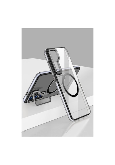 Samsung Galaxy Uyumlu, S24 Crystal Magsafe Kapak - Siyah