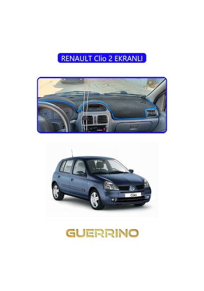 Renault Clio 2 Ekranlıtorpido Koruma Halısı Mavi Kenar