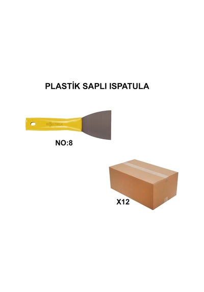 Plastik Saplı Ispatula 12 Adet No:8 Çok Renkli