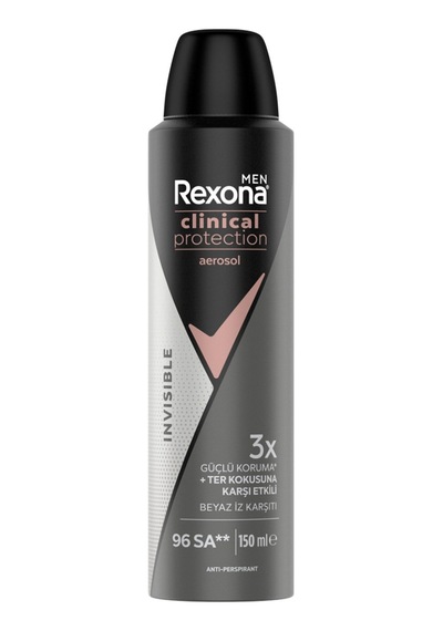 Rexona Men Clinical Protection Invisible Spray Deodorant 150 Ml - 5 Adet Tarı