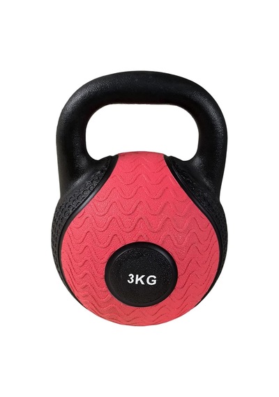 Ketlle-300 Kauçuk Kettle Dambıl 3 Kg Pembe-siyah, Krl-ketlle300-3kg