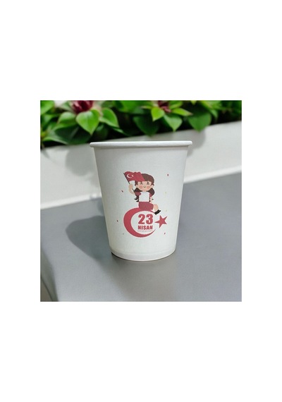 23 Nisan-çocuk Bayramı-okul Etkinlik Türkiye Ayyıldız Desenli 7 Oz 50 Adet Karton Bardak 1