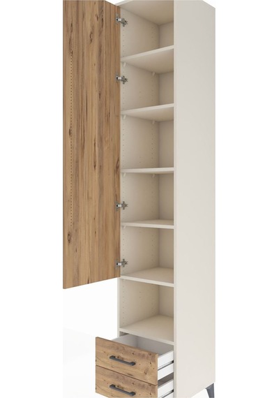 Hyperion Dolap 6 Raflı 2 Çekmeceli Tek Kapaklı 44x44x243 Aytaşı-çam Aytası