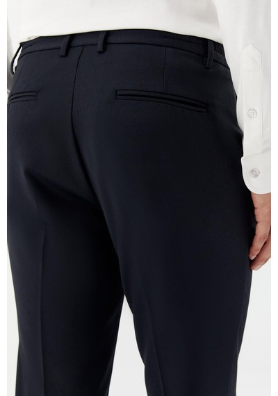 Sabri Özel Erkek Lacivert Dar Kesim Slim Fit Dokuma Yan Cep Jogger Pantolon