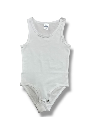Fuar Baby 4'lü %100 Pamuk Alttan Çıtçıtlı Beyaz Atlet Body Çocuk İç Giyim Beyaz
