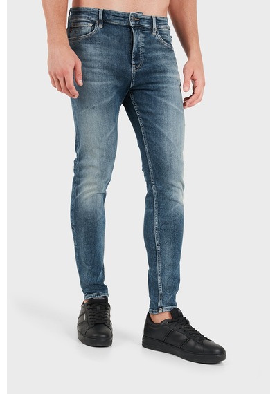 Boss Pamuklu Slim Fit Dar Paça Jeans Erkek Kot Pantolon 50566096 436 Lacivert