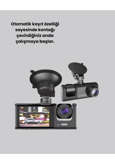 Hubrendy Tekno Full Hd Çift Yönlü Araç Kamerası Hareket Algılama Döngüsel Kayıt
