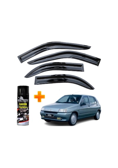 Renault Clio 1 Mügen Cam Rüzgarlığı 4 Kapı Tüm Kasalar 4 Lü Takım +500ml Lastik Parlatıcı