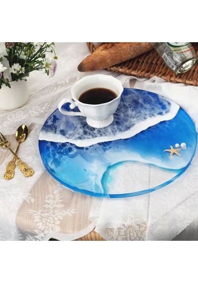 Epoksi Silikon Kalıp Yerli Üretim Yuvarlak Tepsi Kalıbı Düz 40 Cm