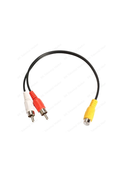 Rca Dişi - 2 Rca Erkek Ses Adaptörü Y Ayırıcı Kablo