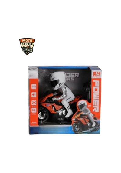 Th-speed X Uzaktan Kumandalı Rc Motosiklet Model - Turuncu- 1/10 Ölçek - Yarışçı Figürlü