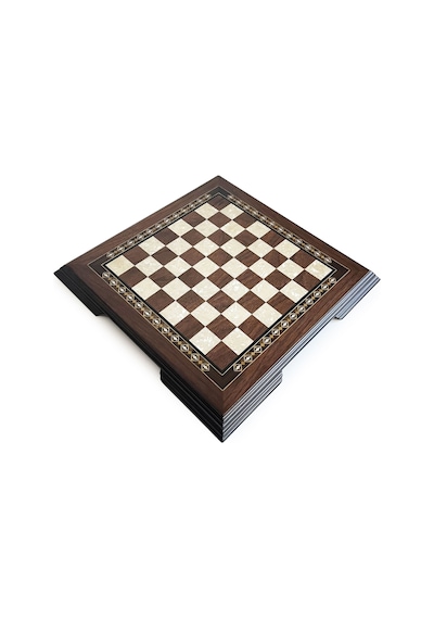 Flat Ayaklı Ahşap Satranç Tablası Küçük Ceviz 35x35cm