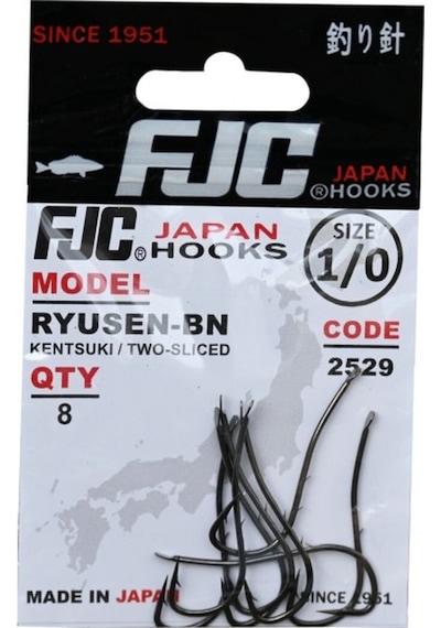 Fjc 2529 Ryusen Two Slıced No:1/0 Black Nıkel 8 P. Olta İğnesi