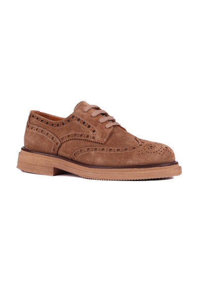Shoetyle - Taba Hakiki Deri Bağcıklı Erkek Ayakkabı 666-3951-1237 Taba