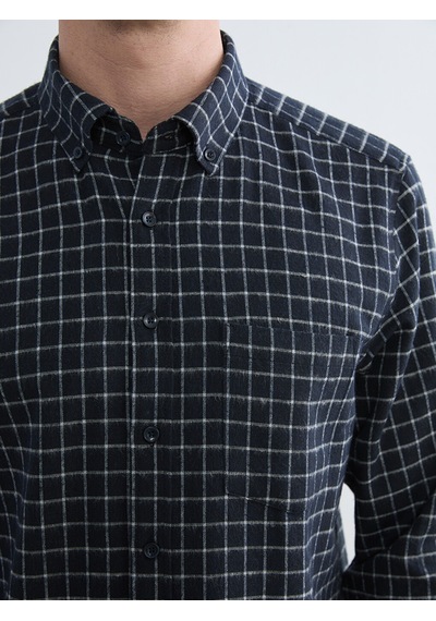 Lcwaıkıkı Classic Siyah Regular Fit Ekose Erkek Gömlek