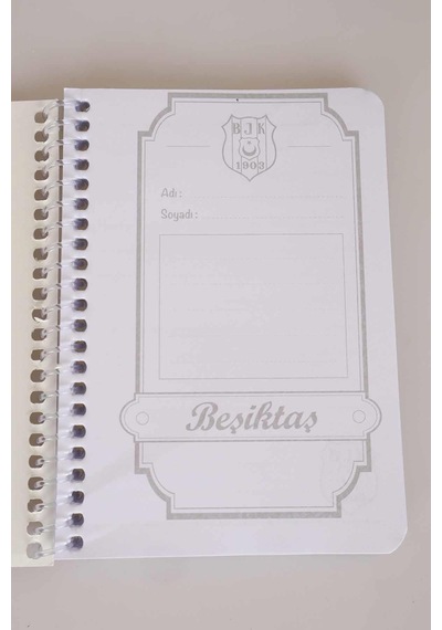 "dekomus Cep Defteri Hediyeli" Yeni Sezon Lisanslı Beşiktaş Sert Kapak Bloknot Siyah