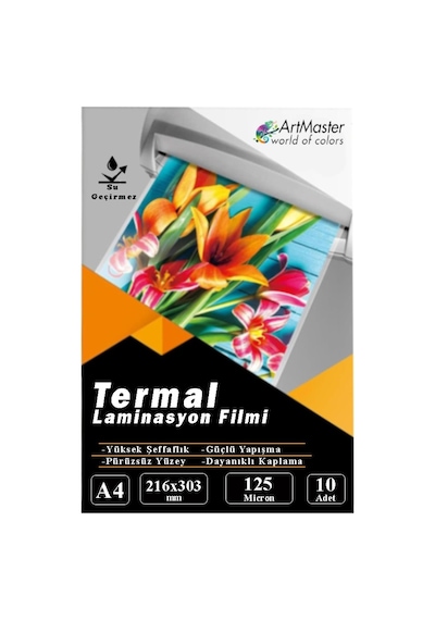 A4 Parlak Laminasyon Filmi 10 Lu 1 Paket 125 Mikron Pvc Kaplama Laminasyon Kaplama Poşeti 10 Adet