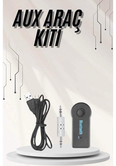 Yeni Nesil Bluetooth Aux Araç Kiti Siyah Tv Tablet Telefon Araç Araba
