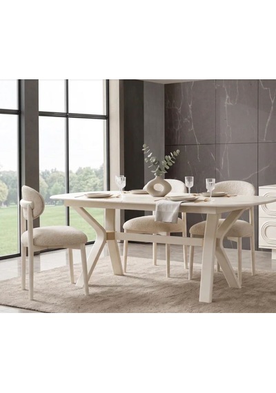 Viona Mdf Açılır Yemek Masası+6 Sandalye Aytaşı