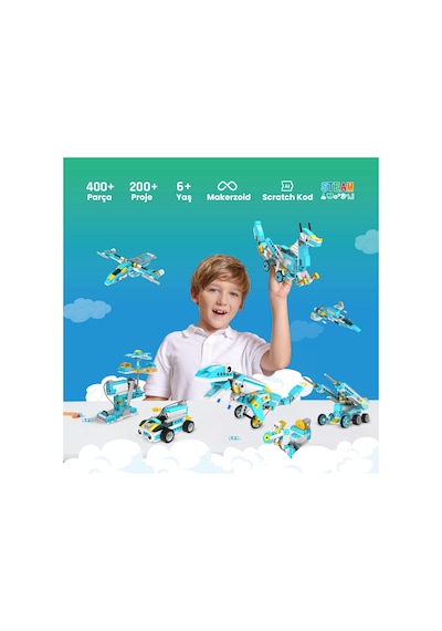Makerzoid Smart Robot Premium 400 Parça 200+ Model Robot Kodlama Seti 6+ Yaş