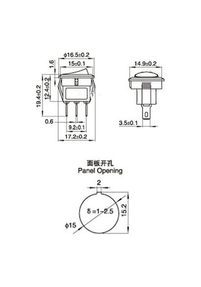 Yuvarlak 2 Pin Anahtar Rocker Switch Mini Buton Kırmızı Aç Kapa