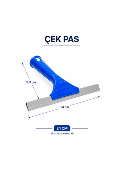 Çekpas, Camsil, Çekçek, Tezgah Üstü Çekpası, Banyo Cam Silme, Yumuşak Silikonlu Camsil 24cm 1 Adet