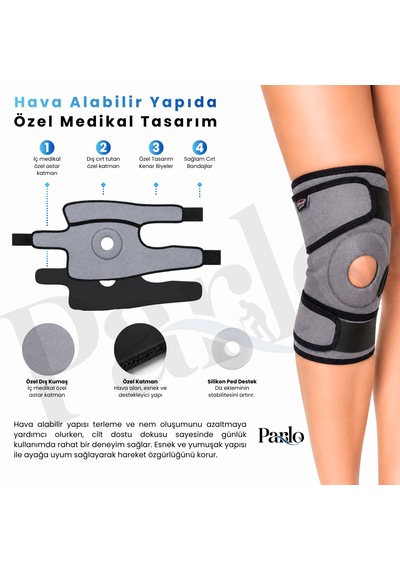 Patella Destekli Dizlik Ayarlanabilir Neopren Ortopedik Diz Desteği