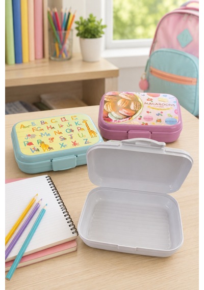 3'lü Beslenme Kabı Seti & Beslenme Kutusu Lunch Box & 600 Ml Çok Renkli - 917084228 Çok Renkli