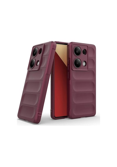 Redmi Note 13 Pro 4G Uyumlu Silikon Kılıf - Kamera Korumalı Esnek Airbag Kapak - Bordo