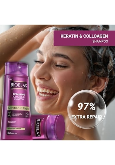 Kolajen & Keratin Şampuan Saç Dökülmesine Karşı, Onarıcı Ve Dolgunlaştırıcı Etki, Bitkisel Kompleks B19, 360 Ml