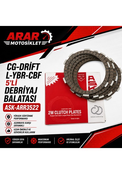 Cg-drift L-ybr-cbf 5'li Debriyaj Balatası Ask-arr3522