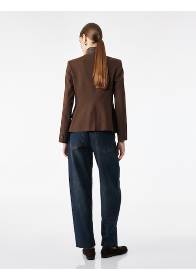 Koton Viskon Karışımlı Uzun Kollu Suni Deri Yaka Slim Fit Ceket Kahverengi 7wak50014pw Kahve Koton Viskon Karışımlı Uzun Kollu Suni Deri Yaka Slim Fit Ceket Kahverengi 7wak50014pw Kahve