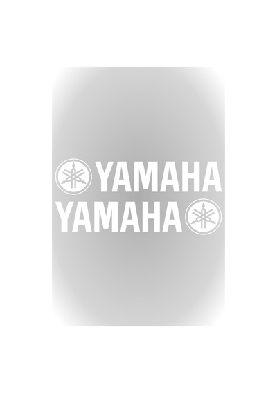 Yamaha Sticker 2 Adet Beyaz 19 X 4 Cm