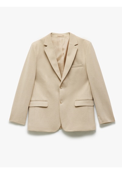 Koton Düğmeli Cepli Viskon Karışımlı Pike Kumaş Mono Yaka Slim Fit Blazer Ceket Bej 5sam50009hk Ekru Koton Düğmeli Cepli Viskon Karışımlı Pike Kumaş Mono Yaka Slim Fit Blazer Ceket Bej 5sam50009hk Ekru